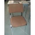 Brown Cloth Metal Stacking Chair, Training Banquet Stackable